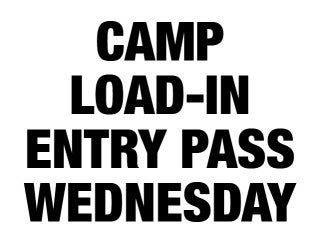 2026 Wednesday Early Entry Pass (Lower Camping ONLY)