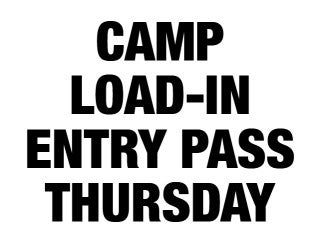 2026 Thursday Early Entry Pass (Lower & Upper Camping)
